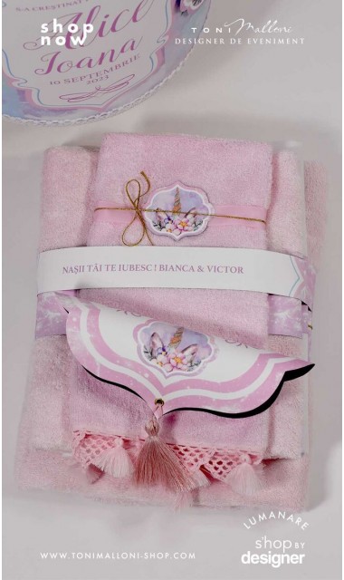 Trusou pentru fetite cu unicorn roz si turcoaz Unicorn roz bleu 3